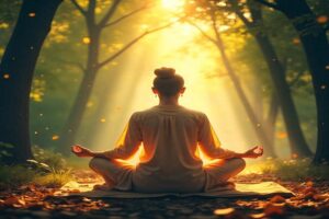 Ilustração de reencontro espiritual com perdão e reconciliação