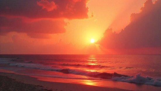 Um entardecer com sol de verão. Vibrações espirituais