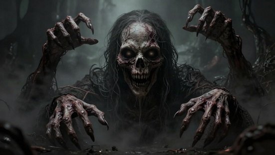 Satanás : Ilustração simbólica mostrando uma figura terrorosa